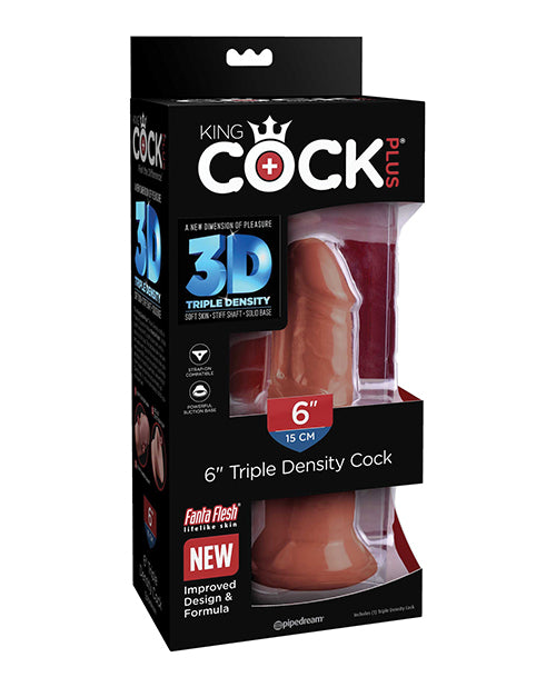 King Cock Plus 6" Triple Density Cock - Brown by King Cock
