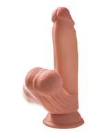 King Cock Plus 7" Triple Density Dildo with Swinging Balls, Tan