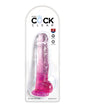 King Cock Clear 8" Cock w/Balls - Pink by King Cock