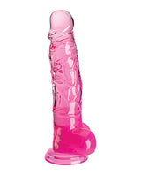 King Cock Clear 8" Dildo with Balls — Pink
