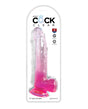 King Cock Clear 9" Cock w/Balls - Pink by King Cock