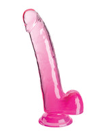 King Cock Clear 9" Dildo with Balls — Pink