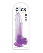 King Cock Clear 9" Cock w/Balls - Purple by King Cock