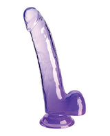 King Cock Clear 9" Dildo with Balls - Purple