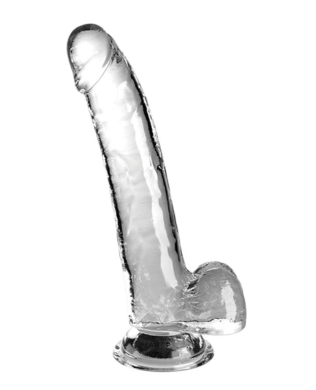 King Cock Clear 9" Realistic Dildo with Balls - Clear