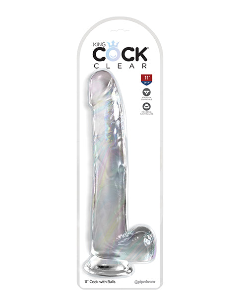King Cock Clear 11" Cock w/Balls - Clear by King Cock