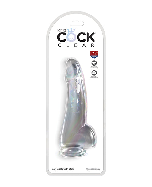 King Cock Clear 7.5" Cock w/Balls - Clear by King Cock
