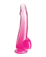 King Cock 10-Inch Clear Dildo with Balls, Pink