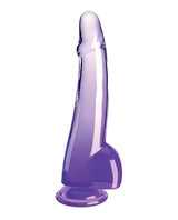King Cock Clear 10" Dildo with Balls - Purple