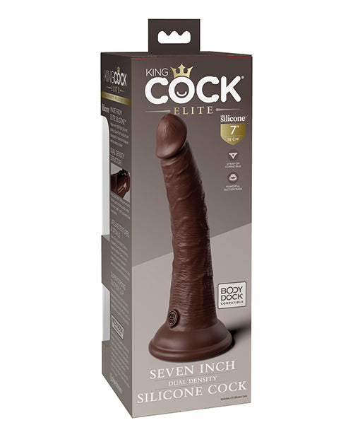 King Cock Elite 7" Dual-Density Silicone Dildo — Brown
