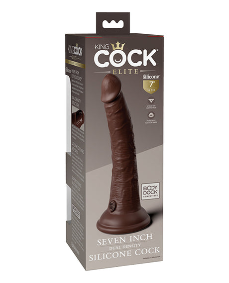 King Cock Elite 7" Dual-Density Silicone Dildo — Brown