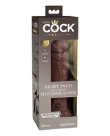 King Cock Elite 8" Dual Density Silicone Cock - Brown by King Cock Elite
