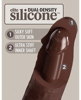 King Cock Elite Dual Density Silicone Dildo, 8-inch — Brown