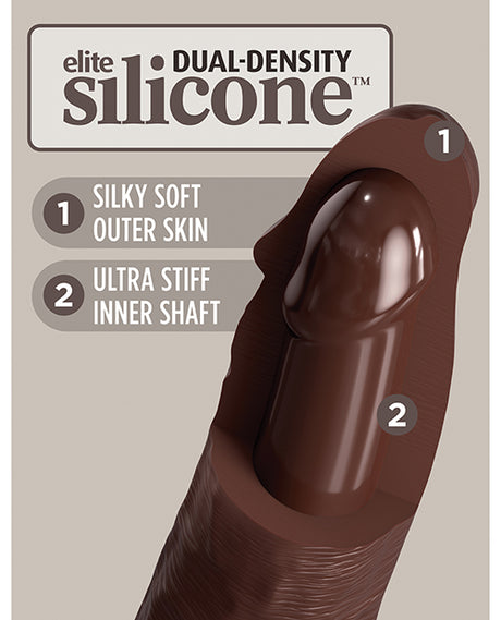King Cock Elite Dual Density Silicone Dildo, 8-inch — Brown