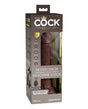King Cock Elite 7" Dual Density Vibrating Silicone Cock w/Remote - Brown by King Cock Elite