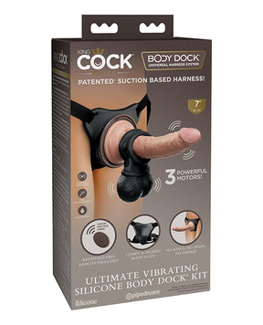 King Cock Elite Ultimate Vibrating Silicone Body Dock Kit w/Remote by King Cock Elite