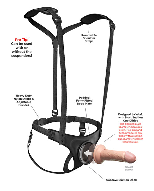 Body Dock Strap-On Suspenders with Suction Dock