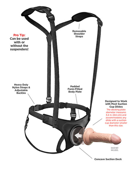 Body Dock Strap-On Suspenders with Suction Dock