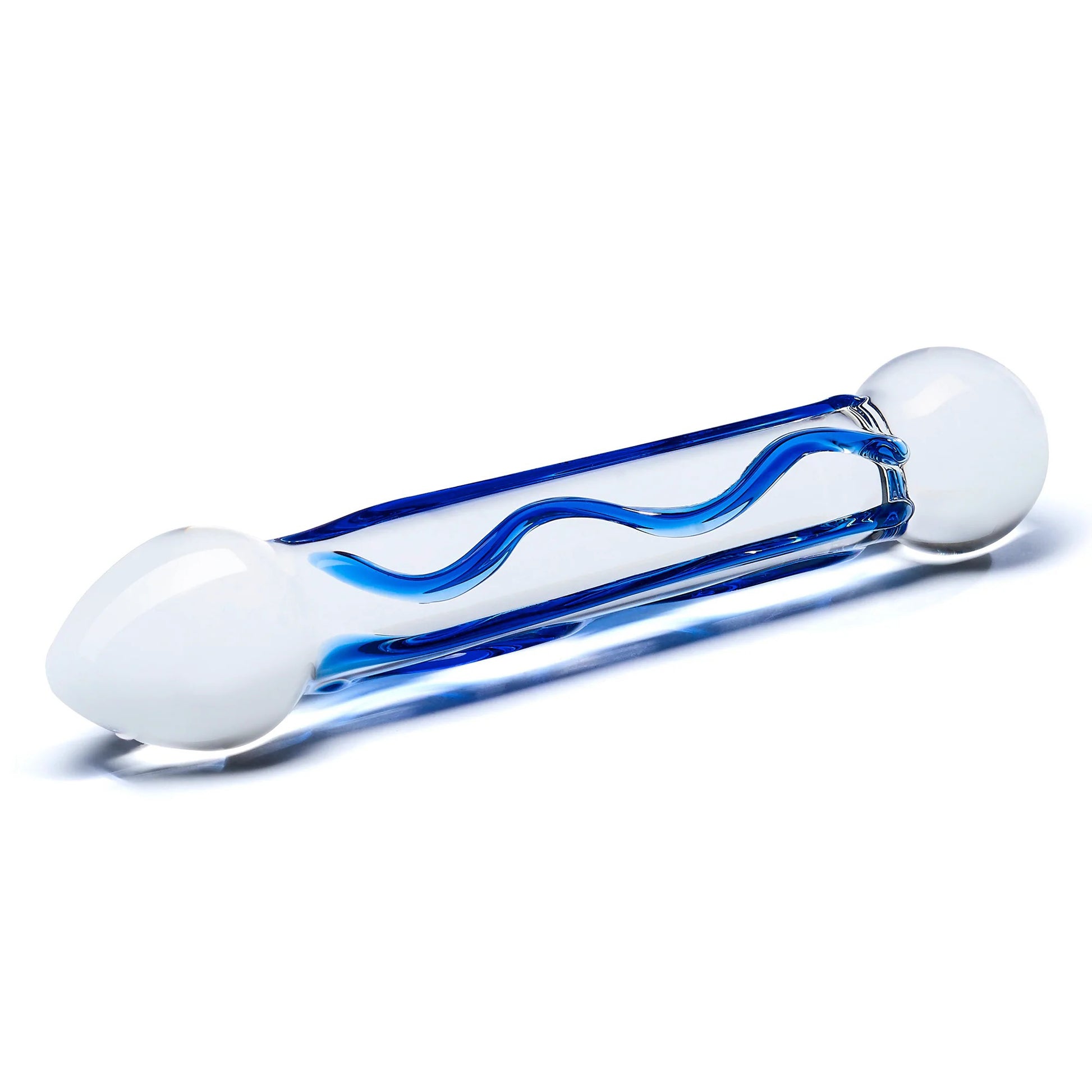 6.5 Inch Full Tip Textured Glass Dildo by Electric Novelties