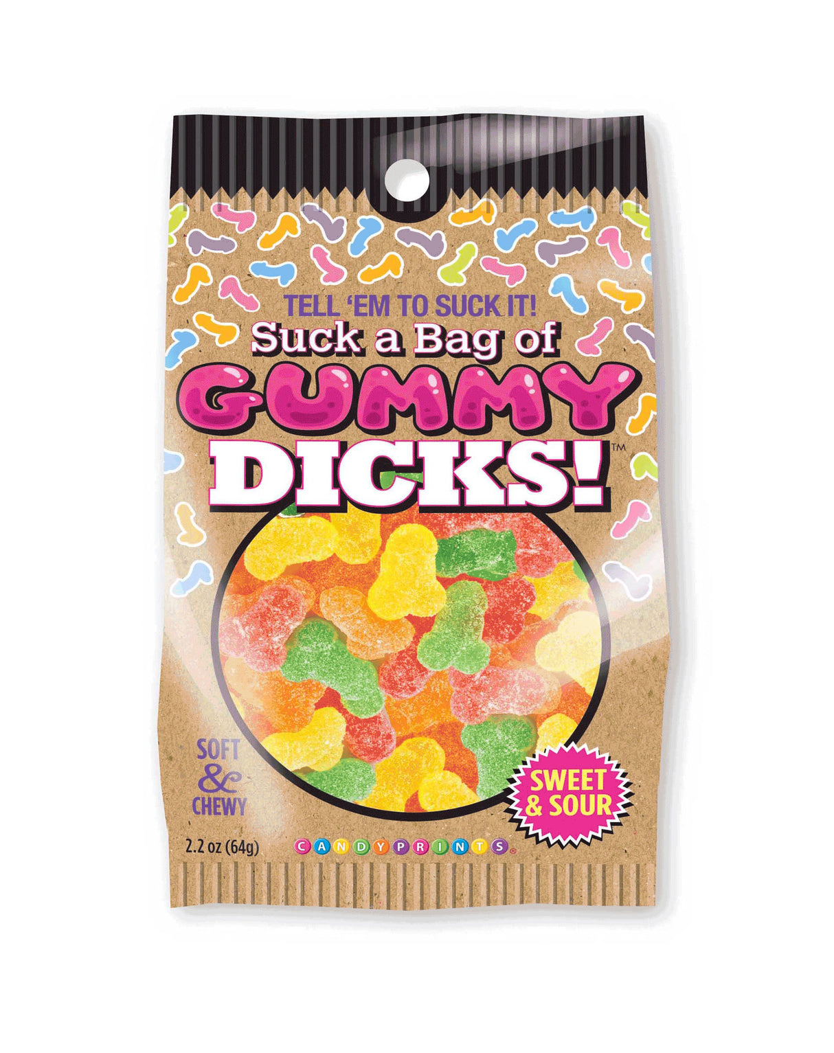 Little Genie Cheeky Adult Novelty Gummy Candy — Sugar-Coated Fruit (Bag) - LG-CP1120
