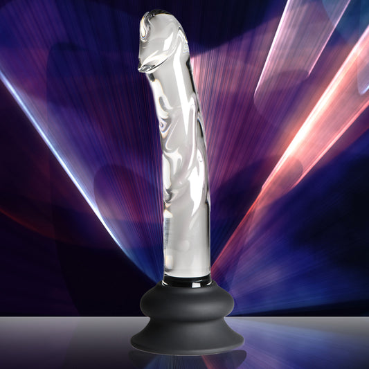 Glass Dildo with Silicone Base - 7 Inch by Pleasure Crystals