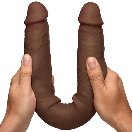 Jock Double-Ended Dildo — 17.75 in, Dark Silicone - 653078944822