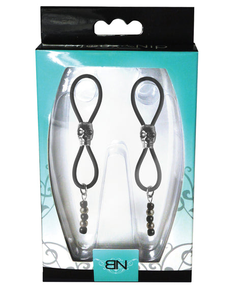 Bijoux de Nip Nipple Halos Black Skull Slider, Black/Silver