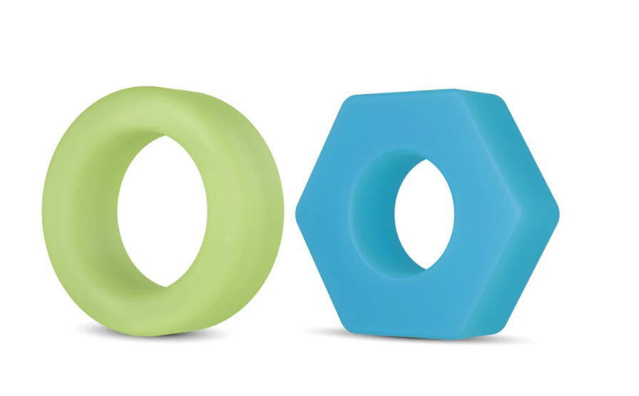 Blush Performance Plus Flash 2-Ring Glow-In-The-Dark Stamina Rings - BL-92022