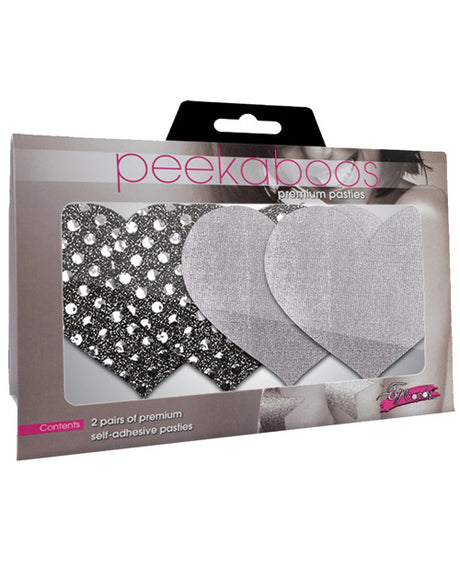 Dark Angel Hearts - Silver Pack of 2 by Peekaboos