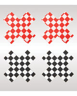Peekaboos Off the Wall Checkered Pasties - 2 Pairs 1 Black/1 Red by Peekaboos