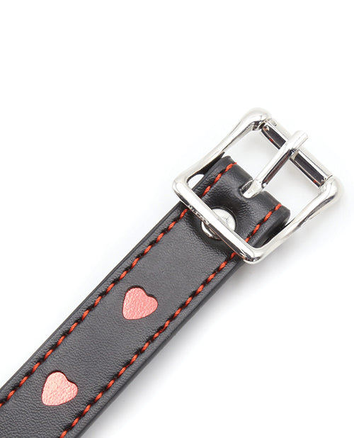 Plesur Heart Ball Gag w/Red Hearts - Black by Plesur