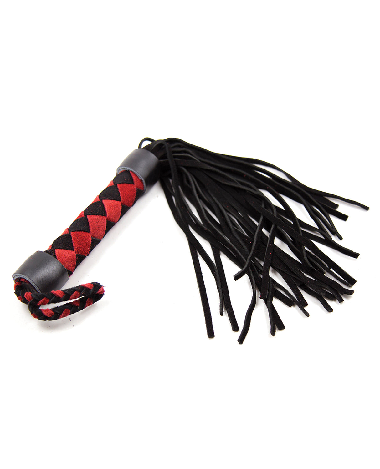 Plesur 15" Leather Flogger - Black/Red by Plesur