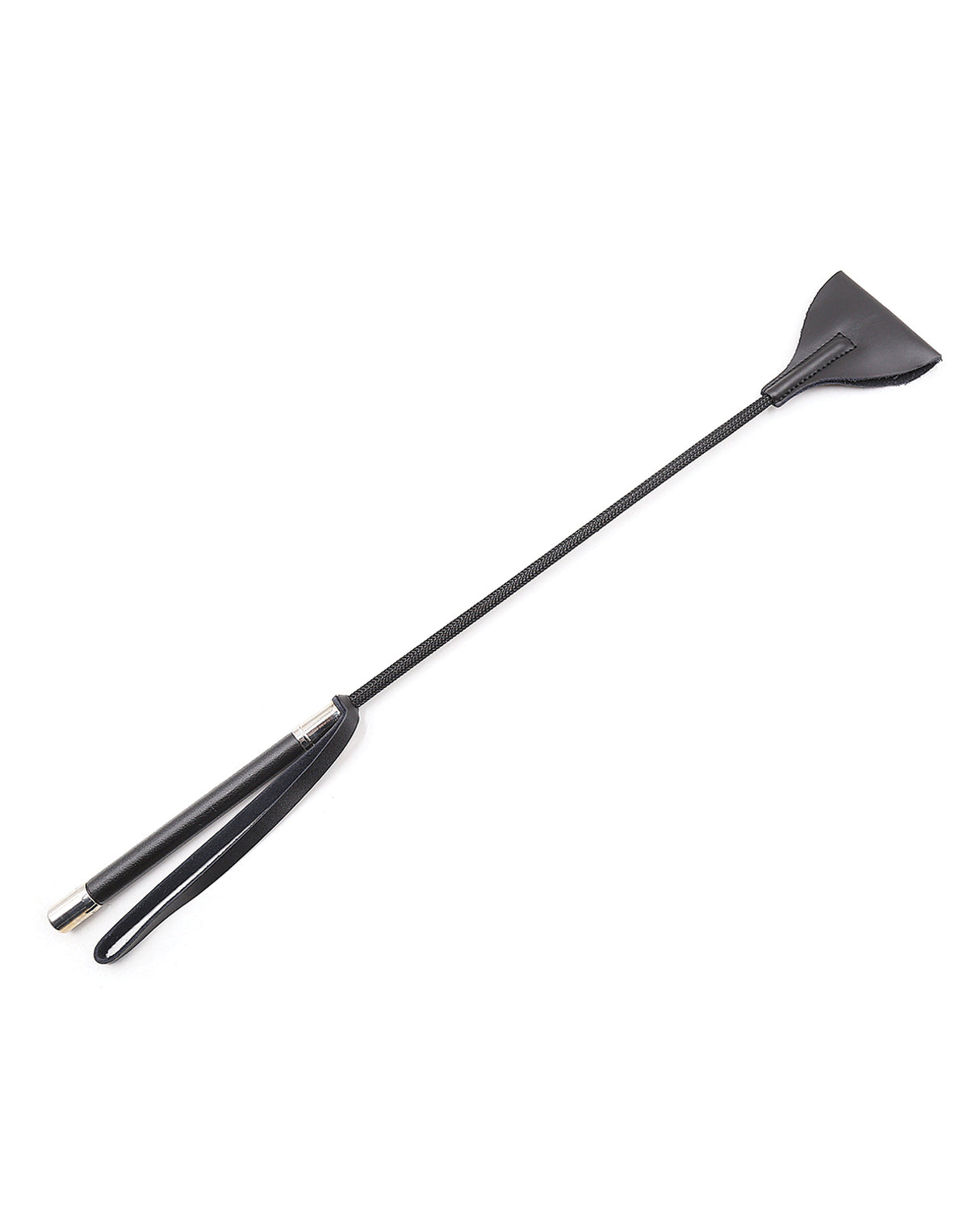 Plesur 21" Wide Tip Leather Crop - Black by Plesur