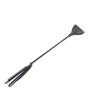 Plesur 21" Wide Tip Leather Crop - Black by Plesur