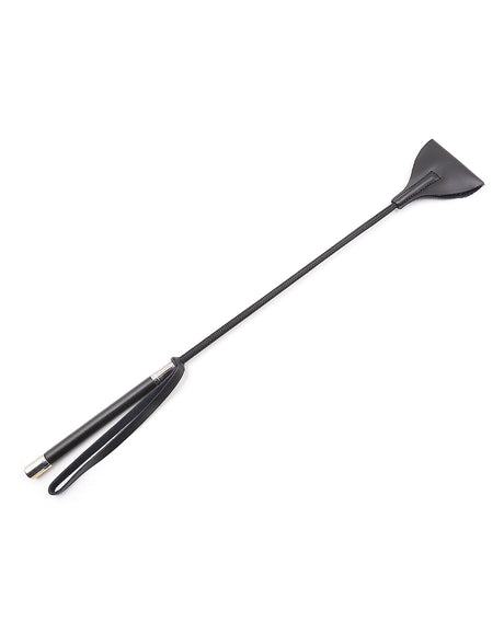 Plesur 21" Wide Tip Leather Crop - Black by Plesur
