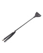 Plesur 21" Wide Tip Leather Crop - Black by Plesur
