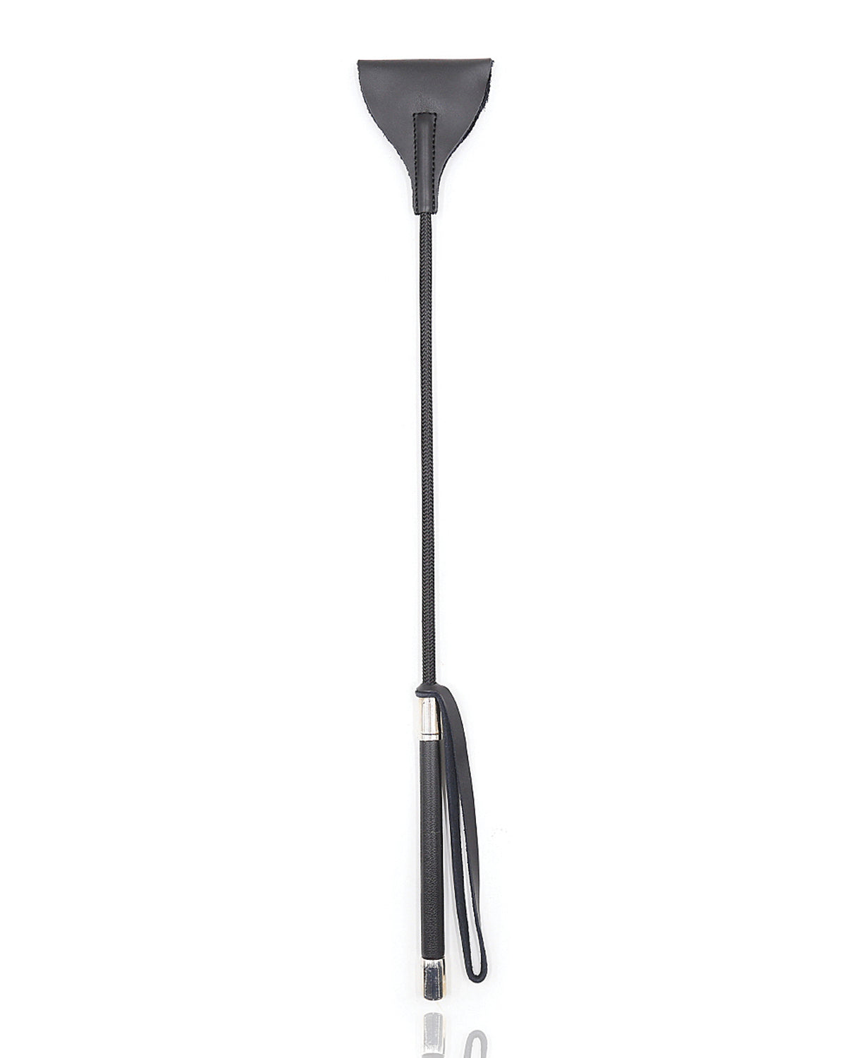 Plesur 21" Wide Tip Leather Crop - Black by Plesur