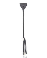 Plesur 21" Wide Tip Leather Crop - Black by Plesur
