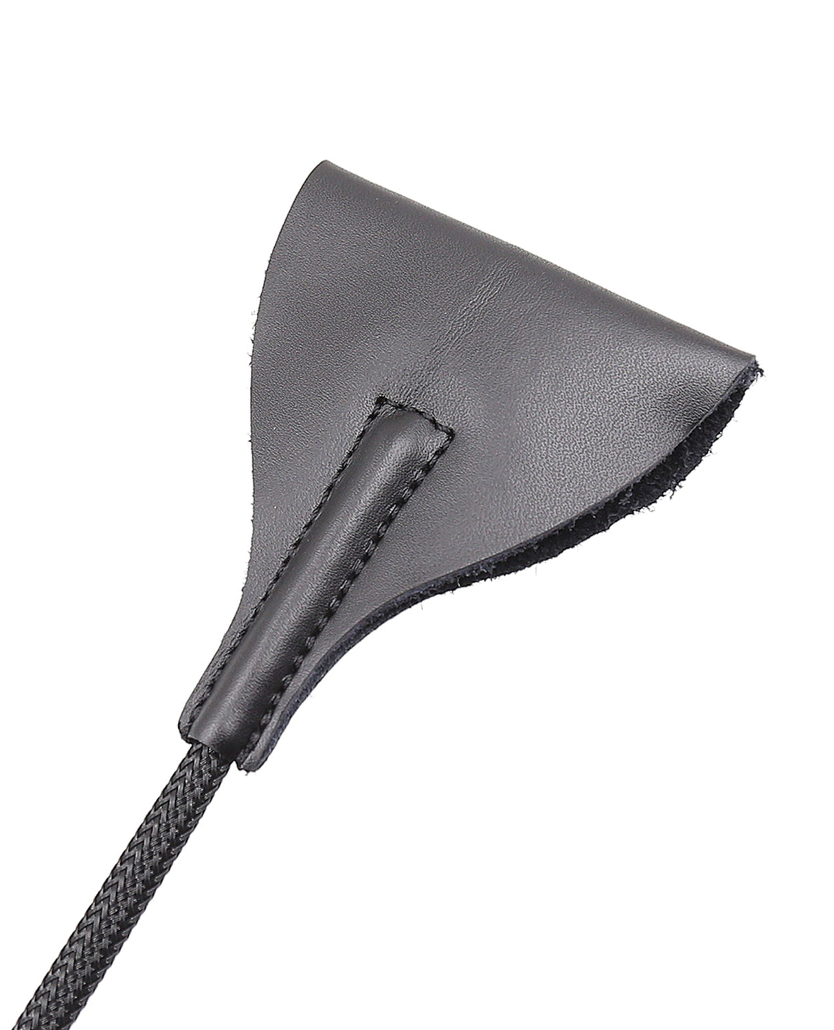 Plesur 21" Wide Tip Leather Crop - Black by Plesur