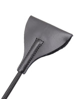 Plesur 21" Wide Tip Leather Crop - Black by Plesur