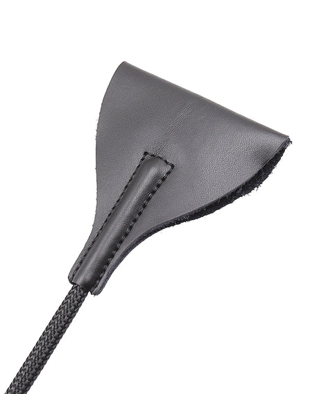 Plesur 21" Wide Tip Leather Crop - Black by Plesur