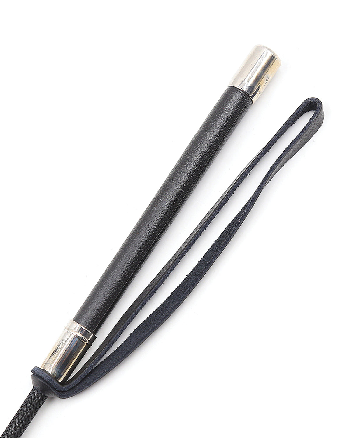 Plesur 21" Wide Tip Leather Crop - Black by Plesur