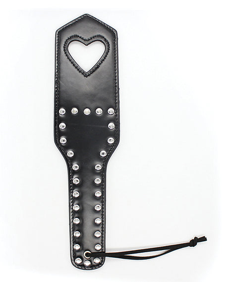 Plesur Cut-Out Heart w/Studs Paddle - Black by Plesur