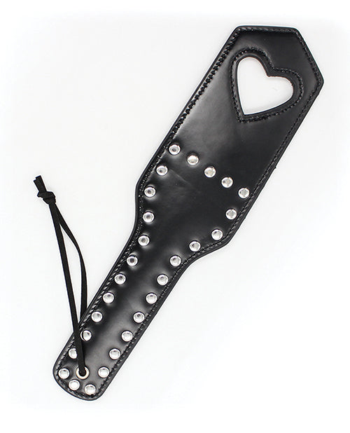 Plesur Cut-Out Heart w/Studs Paddle - Black by Plesur