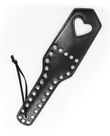 Plesur Cut-Out Heart w/Studs Paddle - Black by Plesur