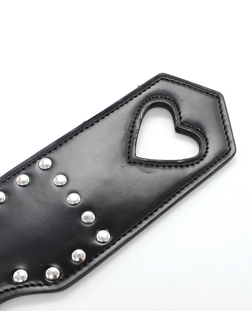 Plesur Cut-Out Heart w/Studs Paddle - Black by Plesur