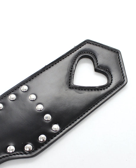 Plesur Cut-Out Heart w/Studs Paddle - Black by Plesur