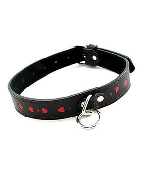 Plesur PVC Collar w/Hearts - Black/Red by Plesur