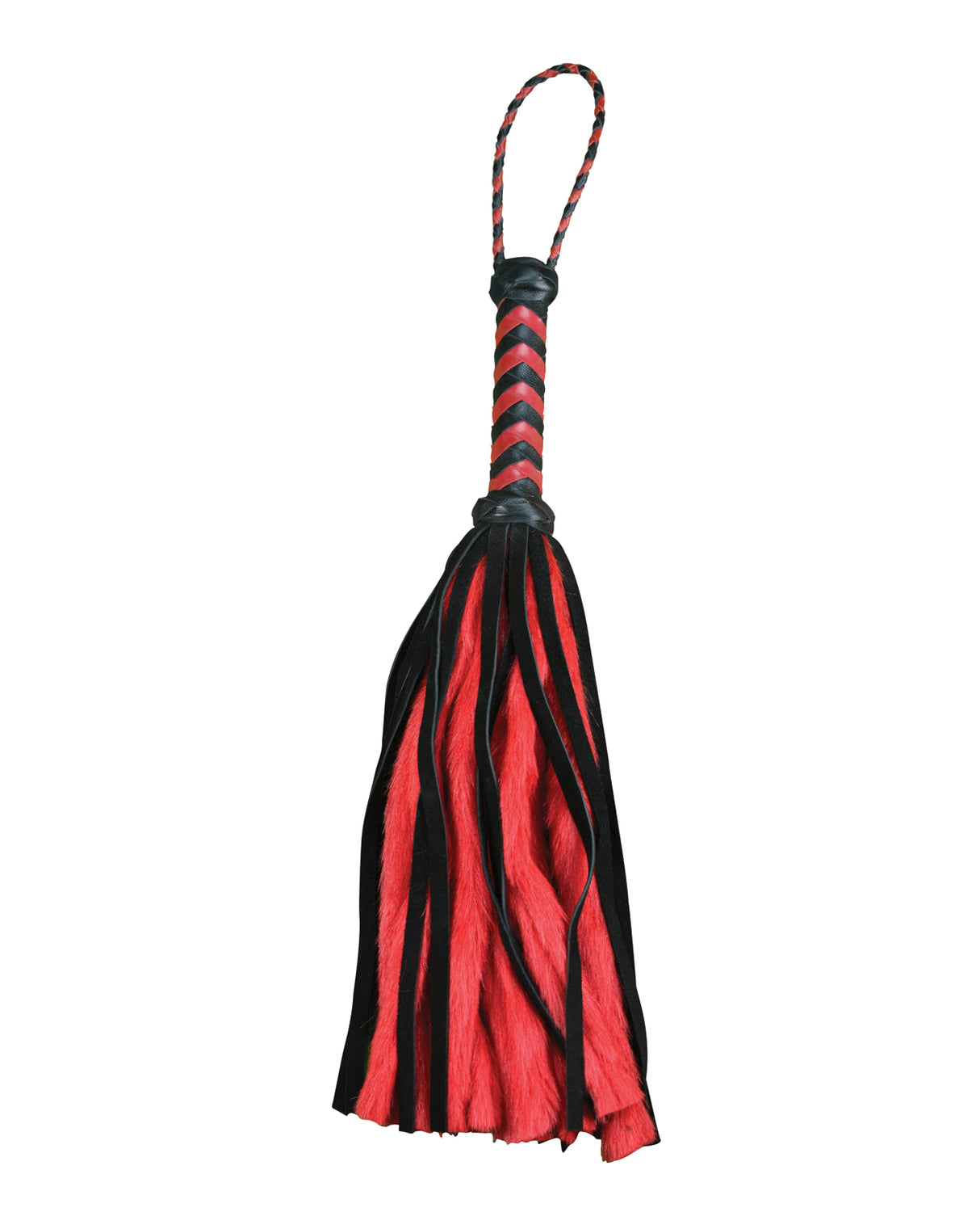 Plesur 17" Suede & Fluffy Faux Fur Tails - Black/Red by Plesur