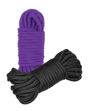 Plesur Cotton Shibari Bondage Rope 2 Pack - Black/Purple by Plesur